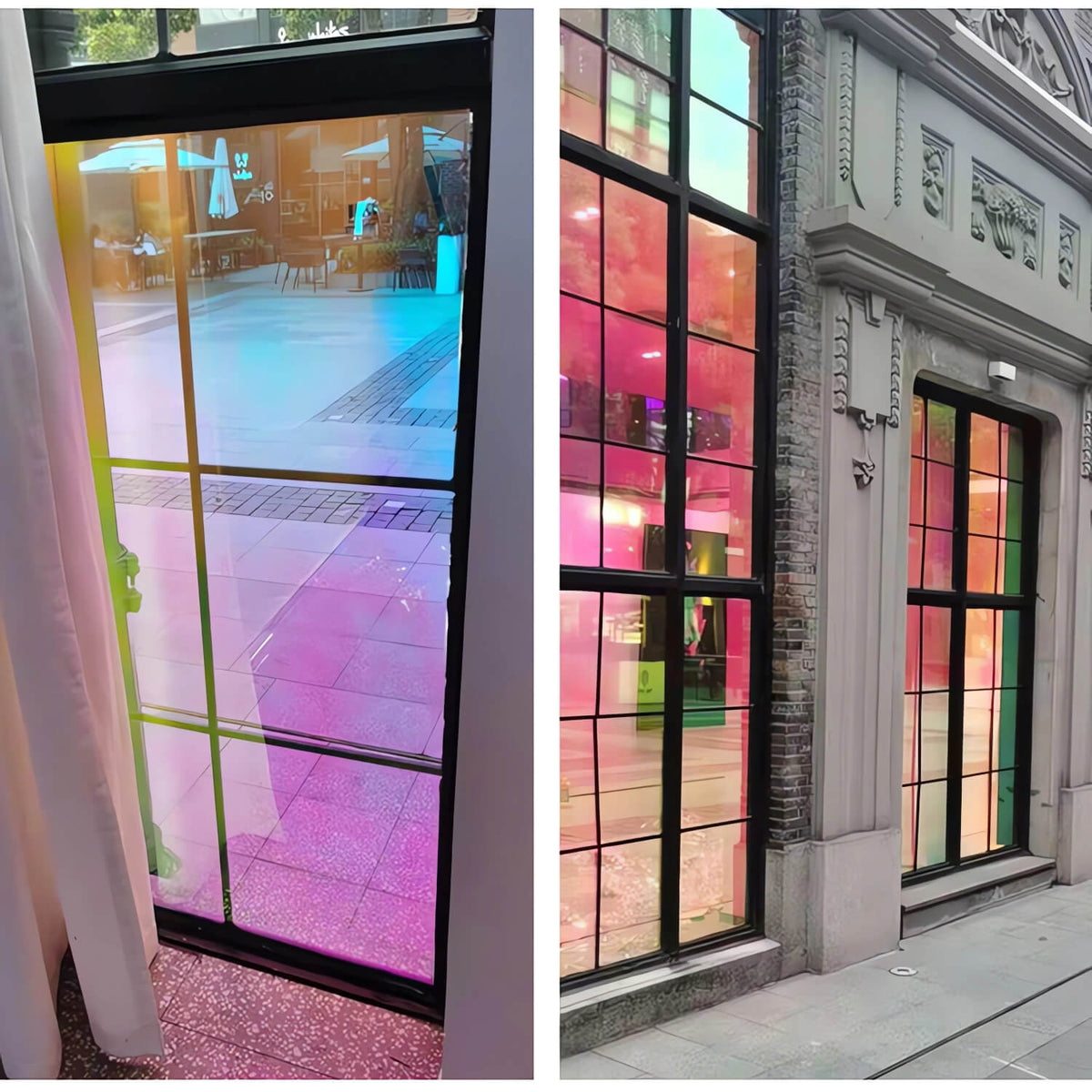 Manufacture Rainbow Glass Dazzling Toughened Reflective Glass Door Window  Tempered Dichroic Glass Panel - China Dichroic Glass, Rainbow Glass
