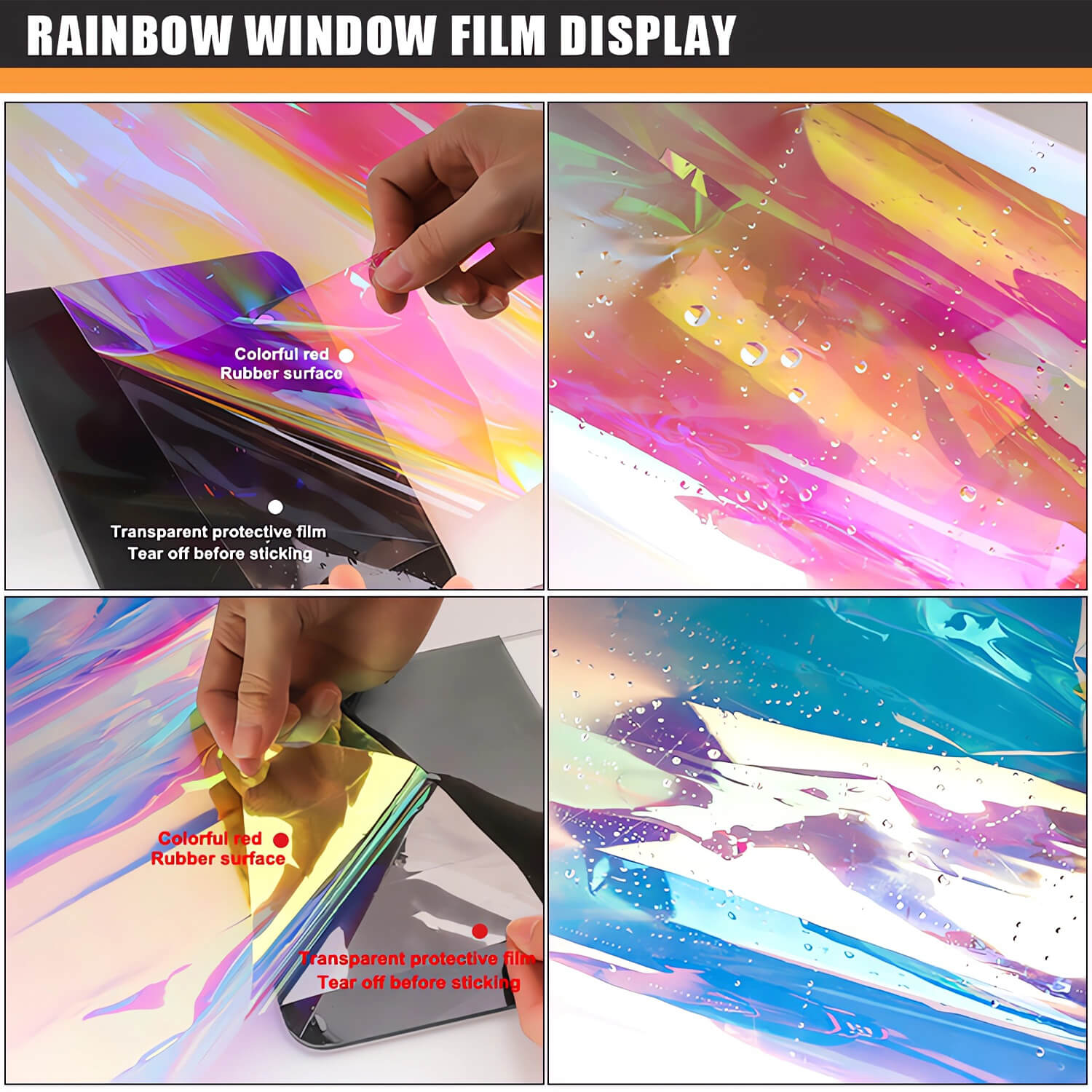 Dichroic film Rainbow RED Thickness: 60 µm Dimension: 1,37 x 1 m Colour:  transparent Type: glossy